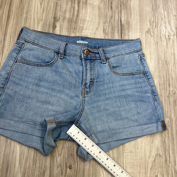 GAP Light Wash Cuffed Denim Shorts Women’s Size 2 Stretch Cotton Blend - Picture 7 of 9